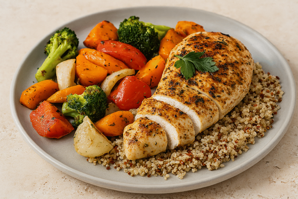 uma refeição saudável com a panela de pressão elétrica gallant