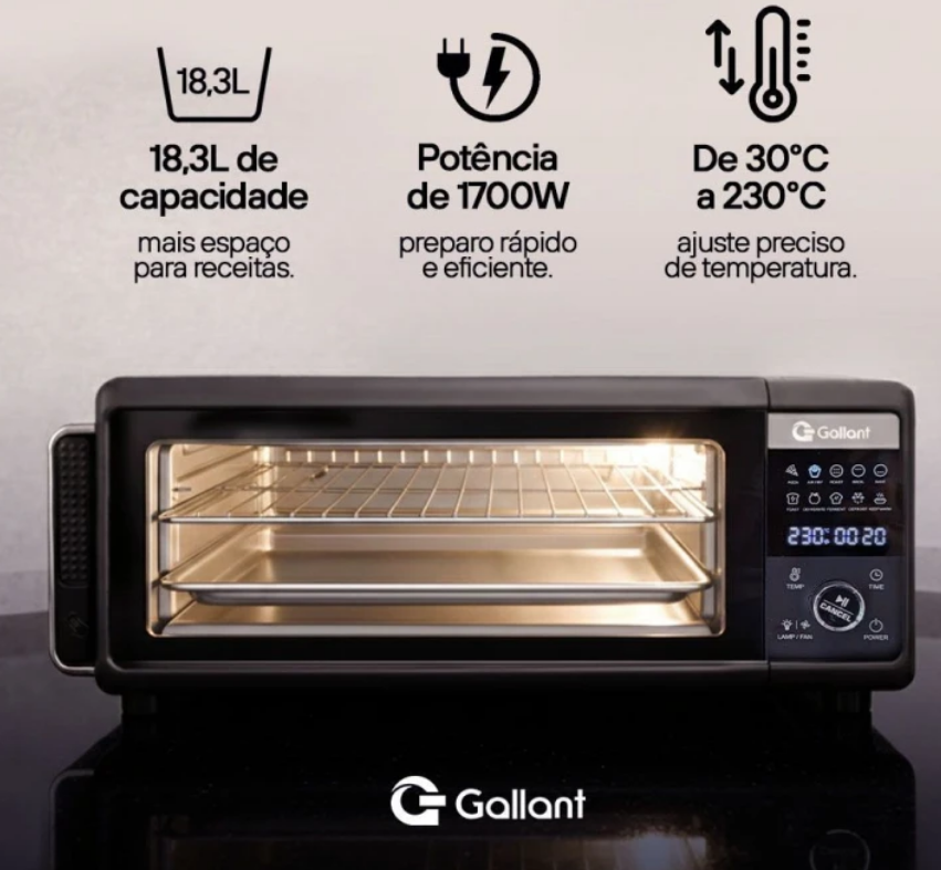 Air Fryer com Pedra de Pizza Gallant