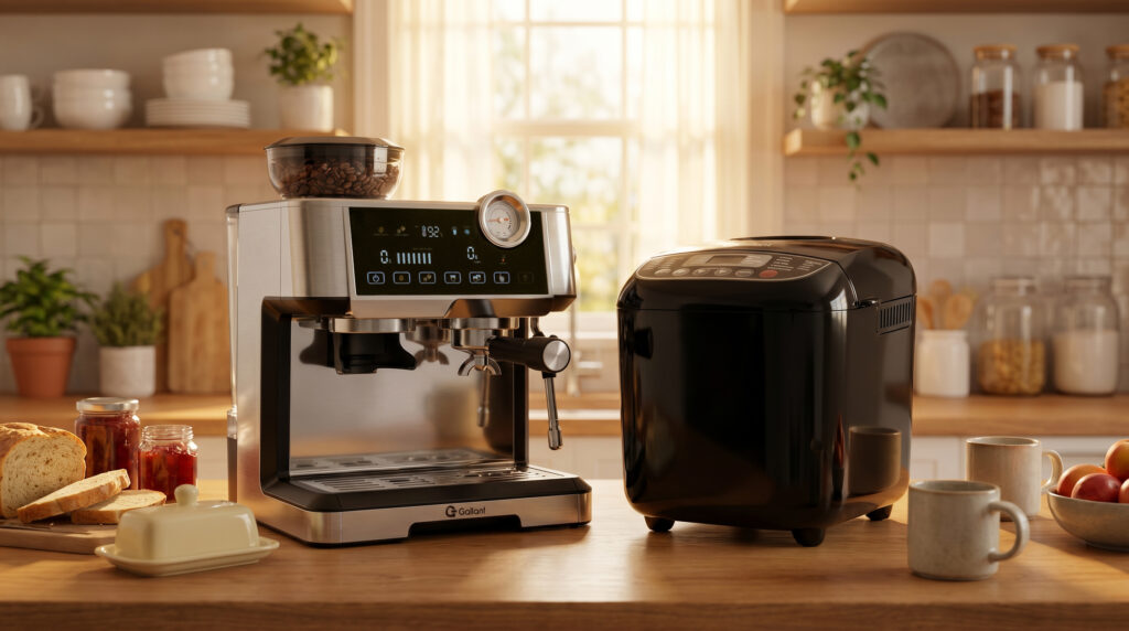 Café com máquina de expresso e panificadora Gallant