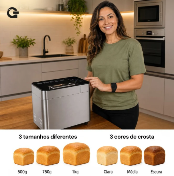 Panificadora Digital 25 Programas Gallant 600W Inox Espelhado