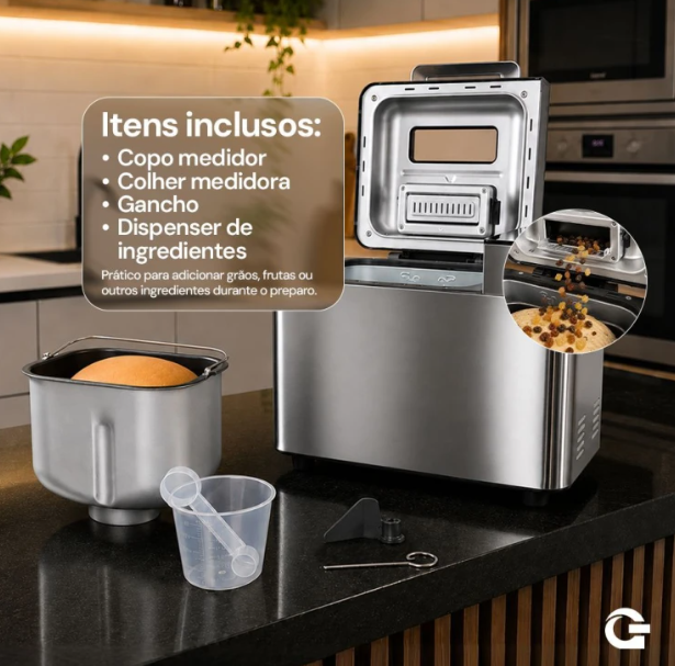 Panificadora Digital 25 Programas Gallant 600W Inox Espelhado